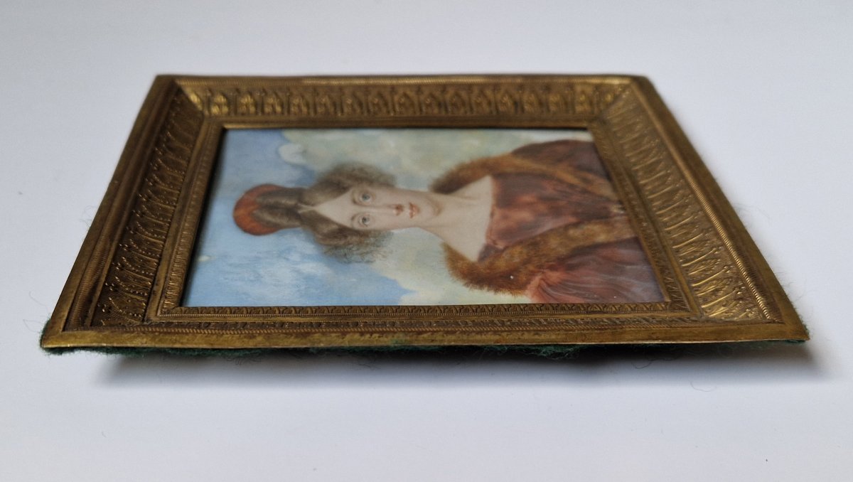 German Or French School, Ca. 1830; Portrait Miniature Of An Elegant Lady-photo-4