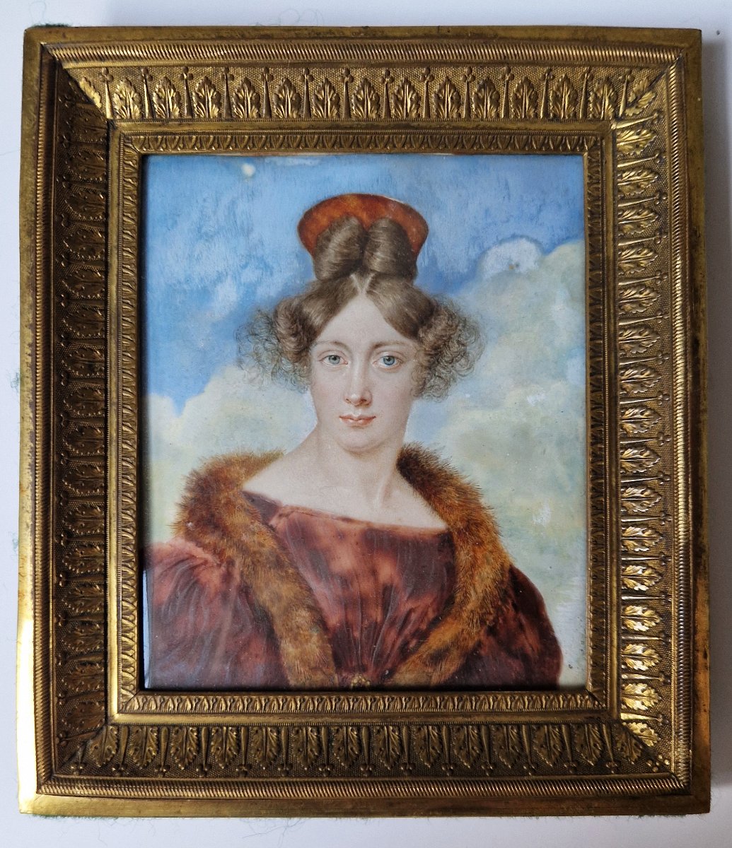 German Or French School, Ca. 1830; Portrait Miniature Of An Elegant Lady