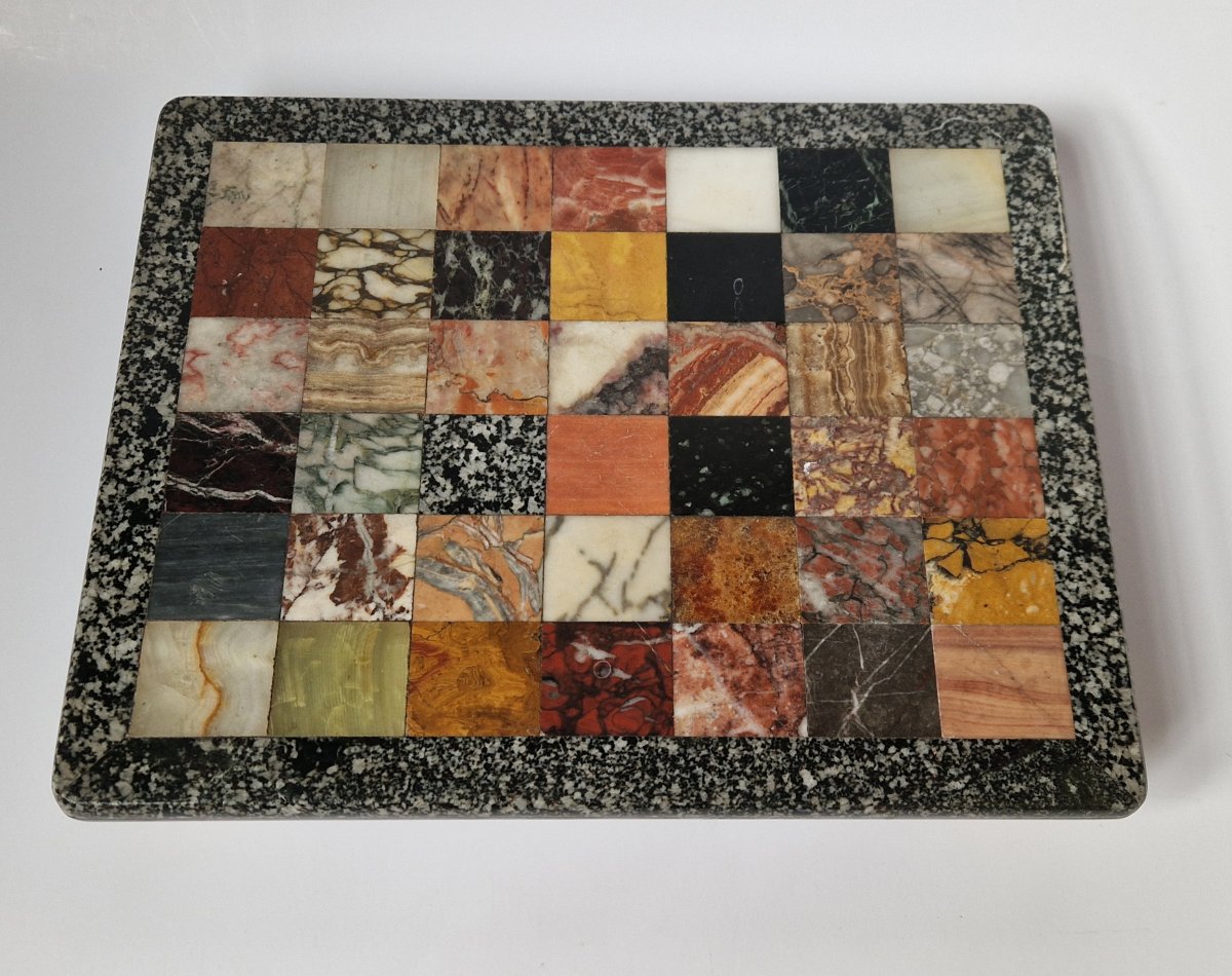 Plateau d'échantillons de marbres Grand Tour en Pietra Dura, c.1830 -photo-3