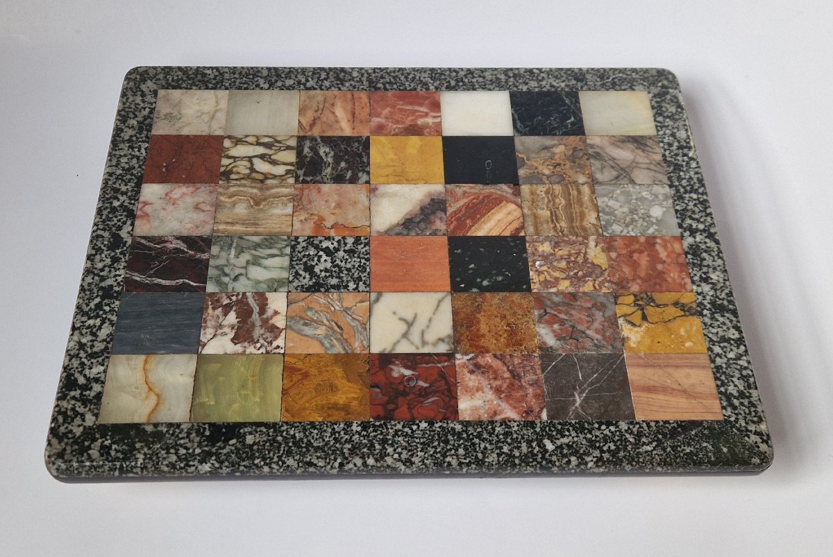 Plateau d'échantillons de marbres Grand Tour en Pietra Dura, c.1830 -photo-4
