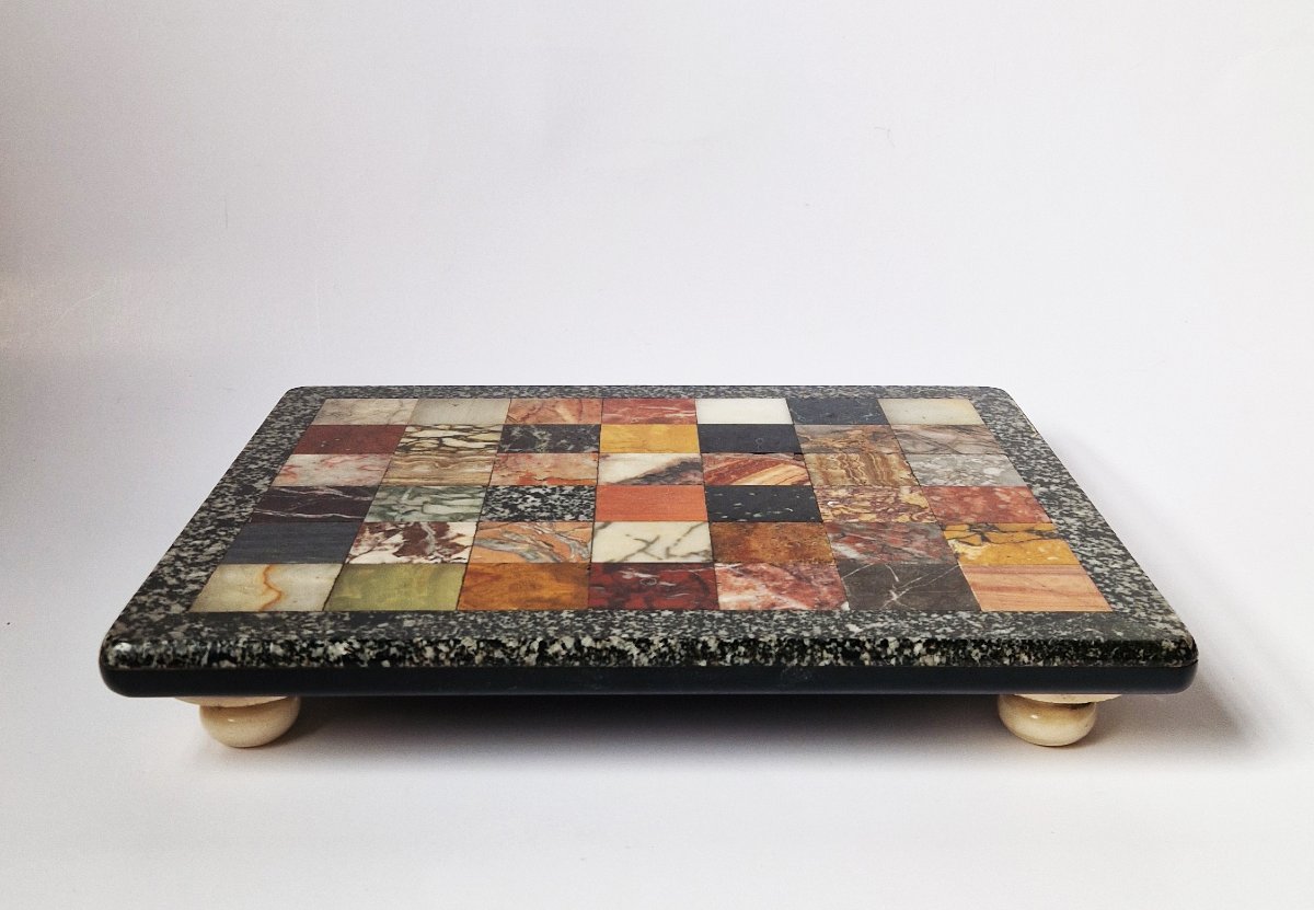 Plateau d'échantillons de marbres Grand Tour en Pietra Dura, c.1830 -photo-2