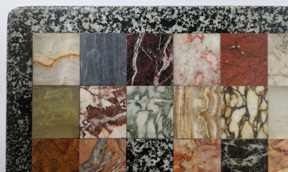 Plateau d'échantillons de marbres Grand Tour en Pietra Dura, c.1830 -photo-3