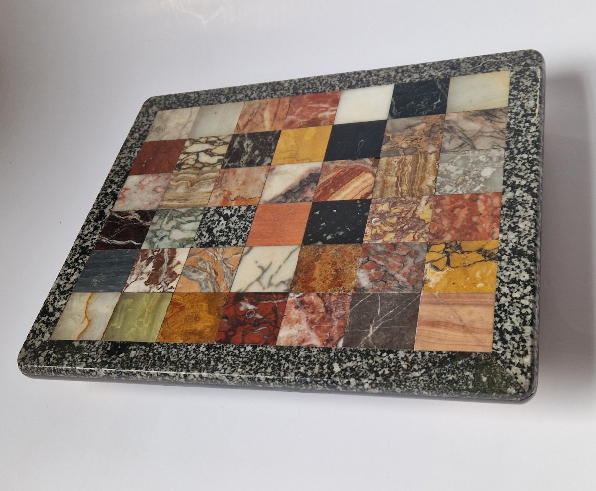Plateau d'échantillons de marbres Grand Tour en Pietra Dura, c.1830 -photo-4
