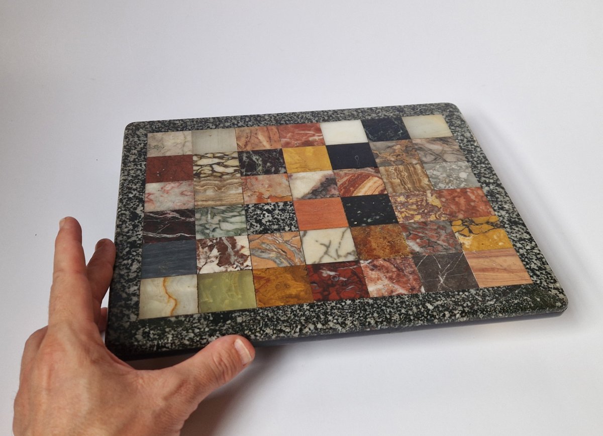 Plateau d'échantillons de marbres Grand Tour en Pietra Dura, c.1830 -photo-6