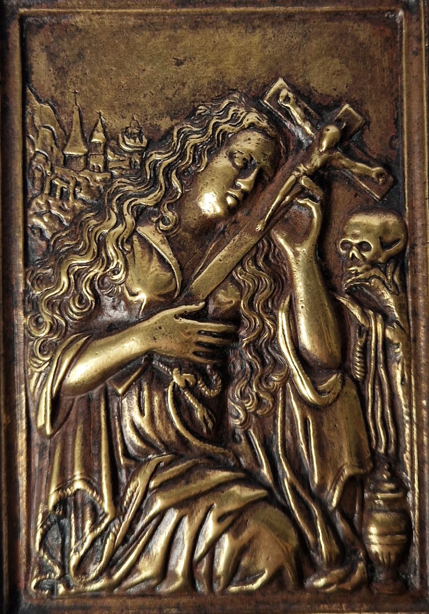 The Penitent Saint Mary Magdalene, Spain, Early 17th Century, Bronze Bas-relief -photo-2
