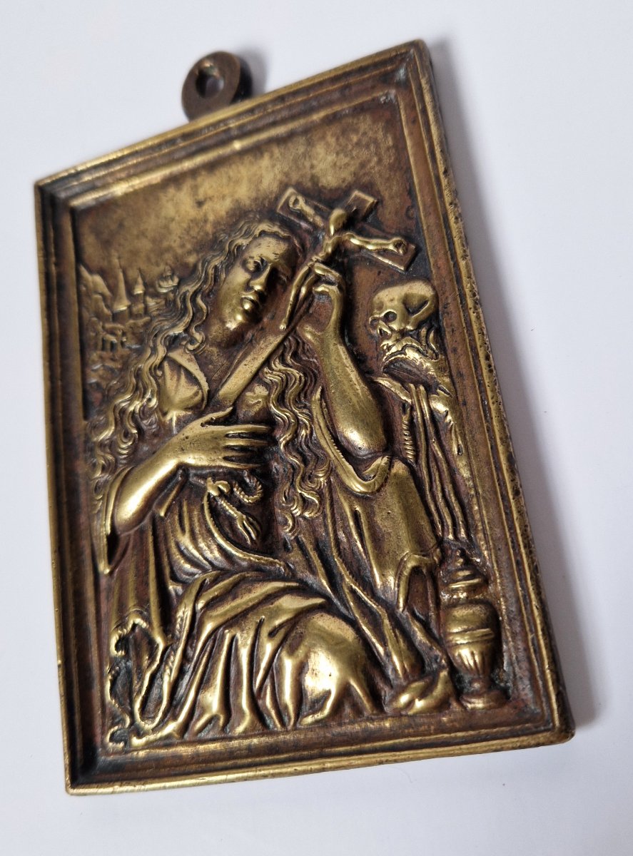 The Penitent Saint Mary Magdalene, Spain, Early 17th Century, Bronze Bas-relief -photo-1