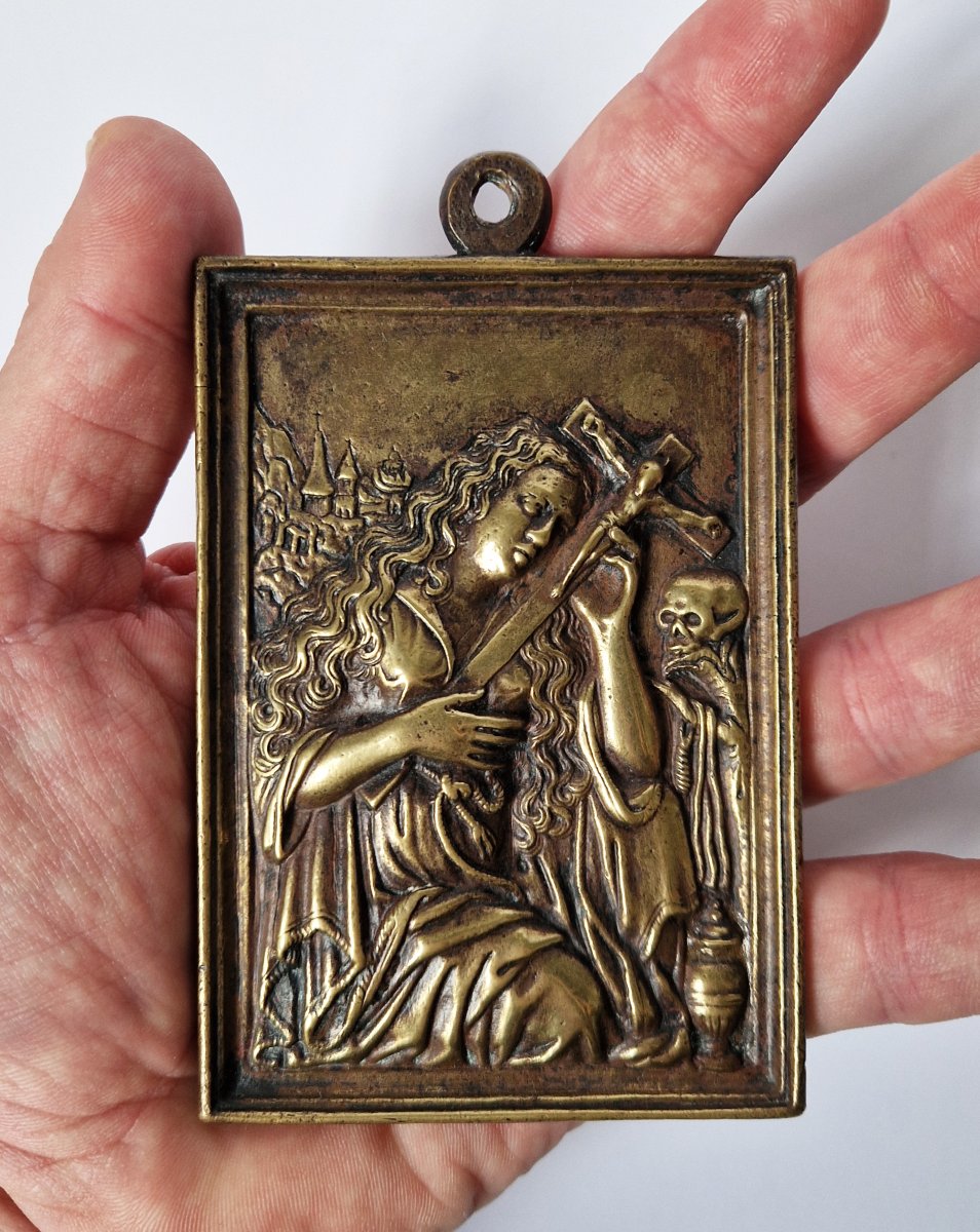 The Penitent Saint Mary Magdalene, Spain, Early 17th Century, Bronze Bas-relief -photo-5
