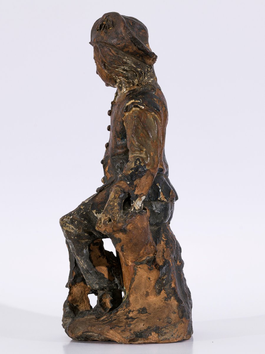Statuette en terre cuite représentant un figure, Pays-Bas, XVIIe siècle, cercle Pieter Xavery-photo-3