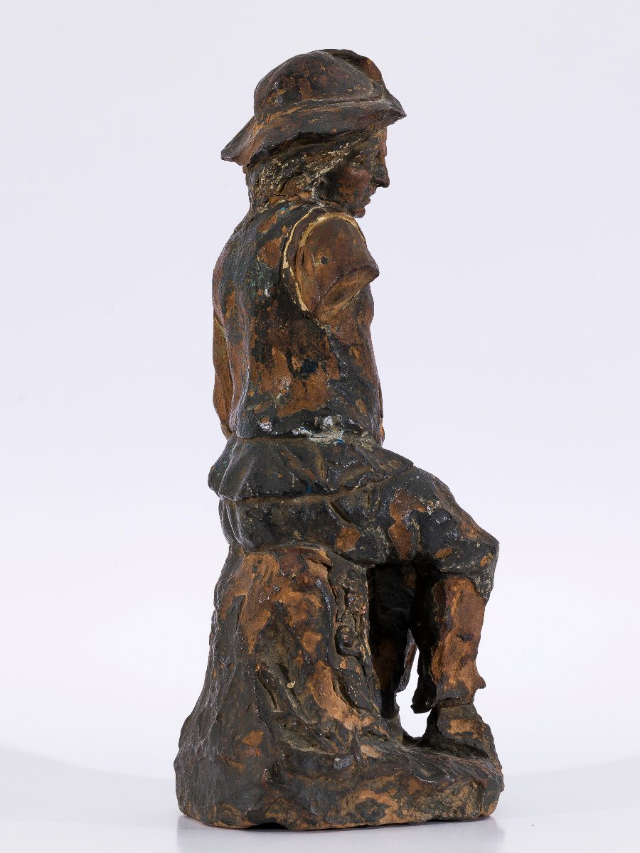 Statuette en terre cuite représentant un figure, Pays-Bas, XVIIe siècle, cercle Pieter Xavery-photo-2
