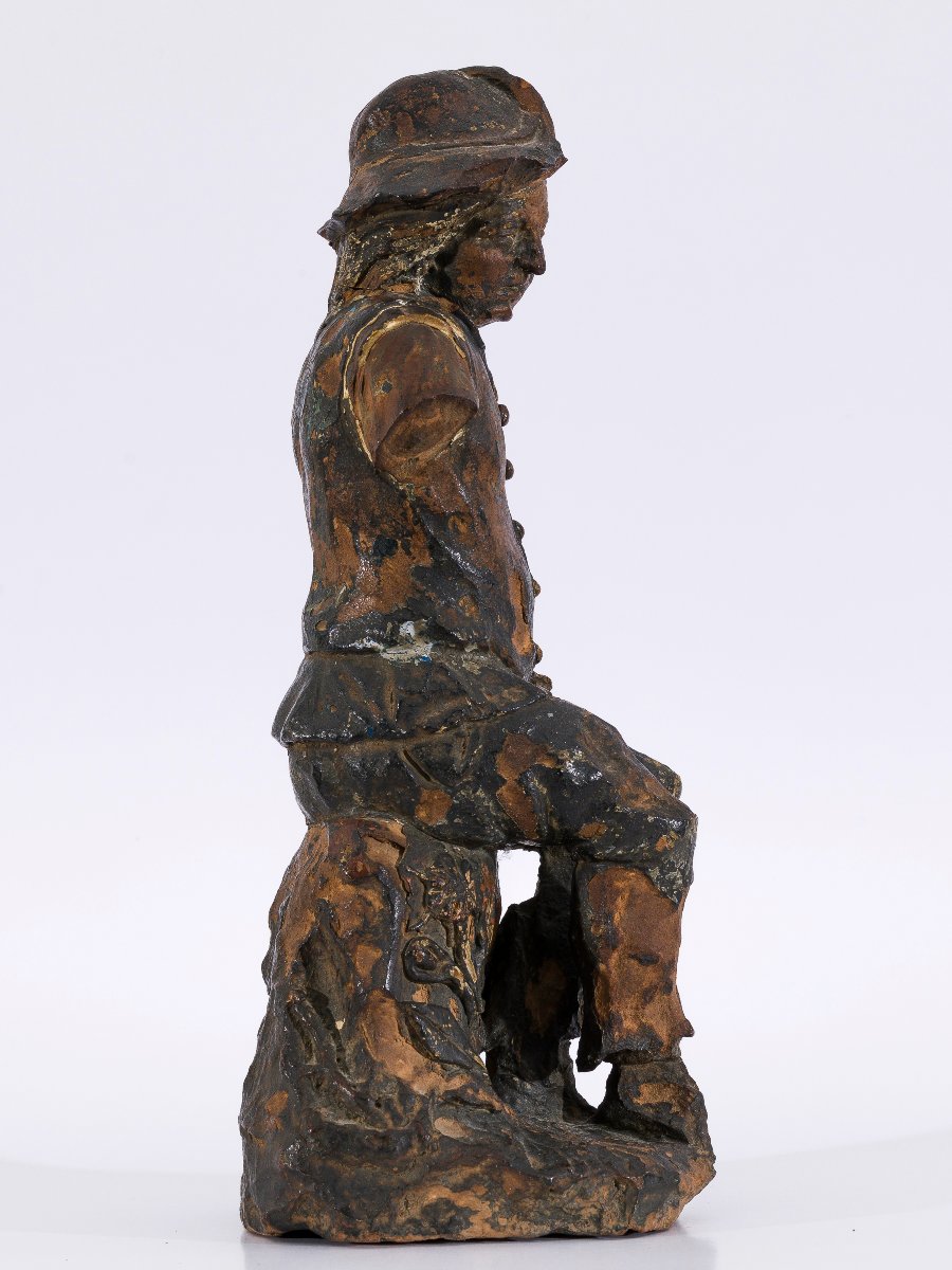 Statuette en terre cuite représentant un figure, Pays-Bas, XVIIe siècle, cercle Pieter Xavery-photo-3