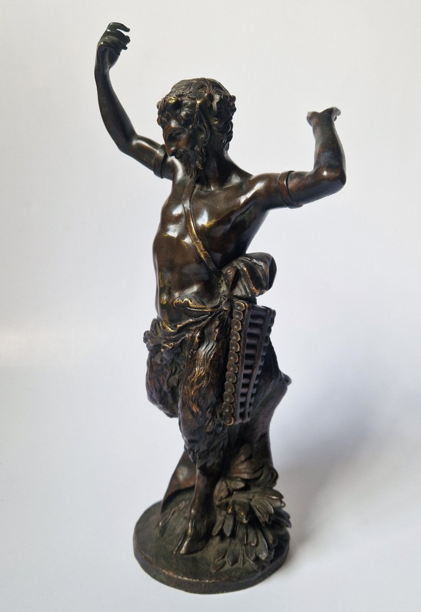 Grand Tour Bronze Statuette Of A Dancing Faun, The Model Attributed To Clodion Ca 1800-photo-2