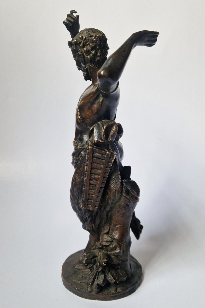 Grand Tour Bronze Statuette Of A Dancing Faun, The Model Attributed To Clodion Ca 1800-photo-3