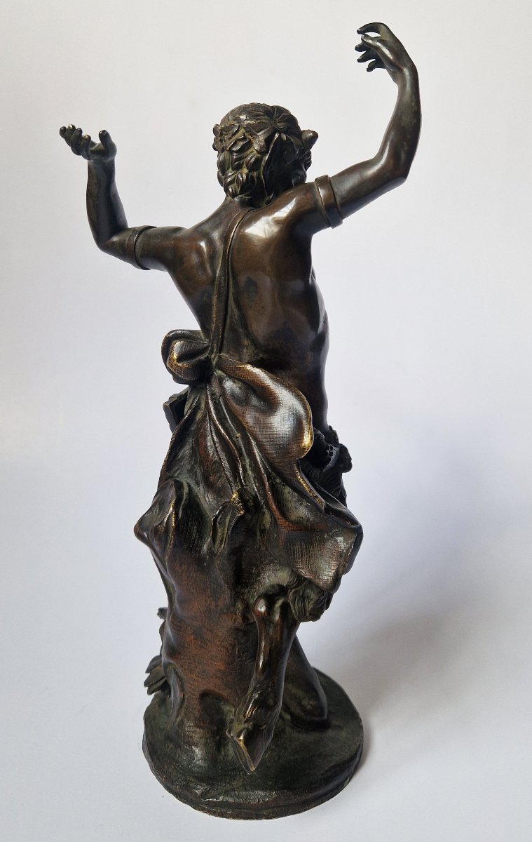 Grand Tour Bronze Statuette Of A Dancing Faun, The Model Attributed To Clodion Ca 1800-photo-1
