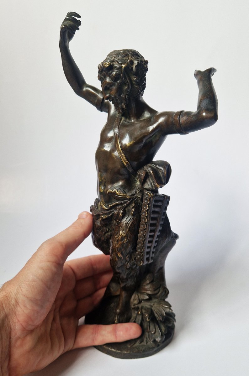 Grand Tour Bronze Statuette Of A Dancing Faun, The Model Attributed To Clodion Ca 1800-photo-6