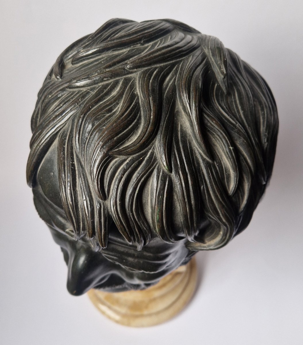 Buste en bronze italien «Grand Tour», d'après l'antique, dit « Pseudo-Sénèque », vers 1800-photo-4