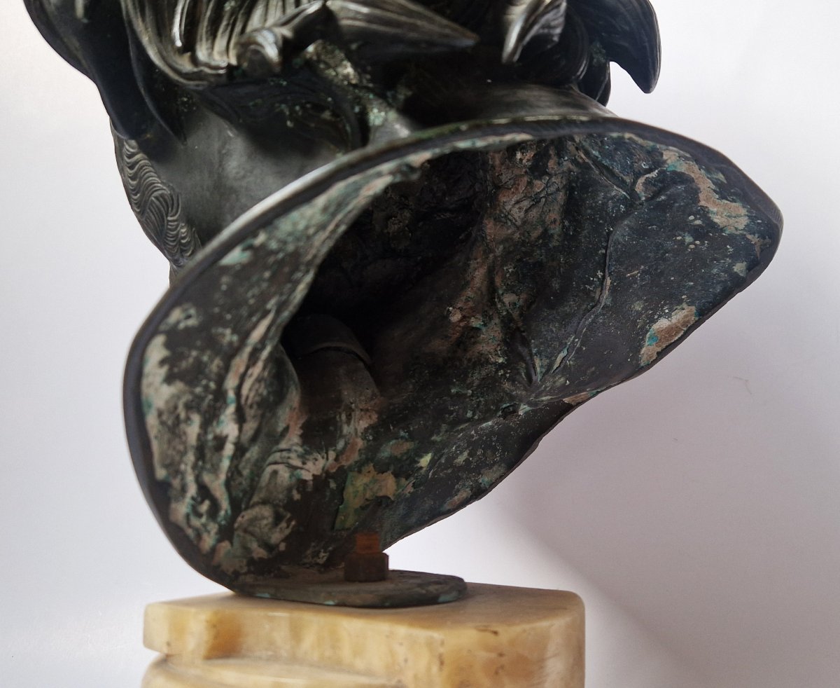 Buste en bronze italien «Grand Tour», d'après l'antique, dit « Pseudo-Sénèque », vers 1800-photo-5