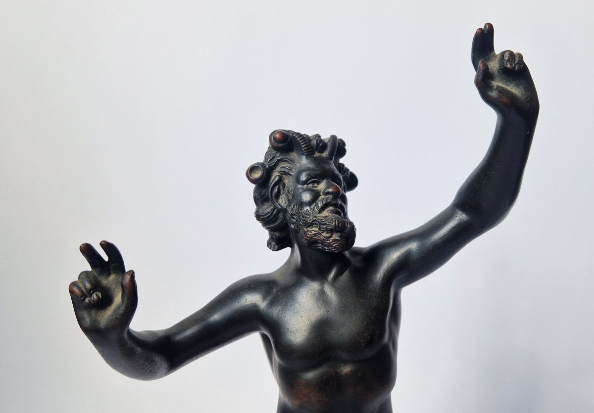 19th-century Grand Tour Bronze Statuette Depicting A Dancing Faun, Based On An Ancient Model-photo-6