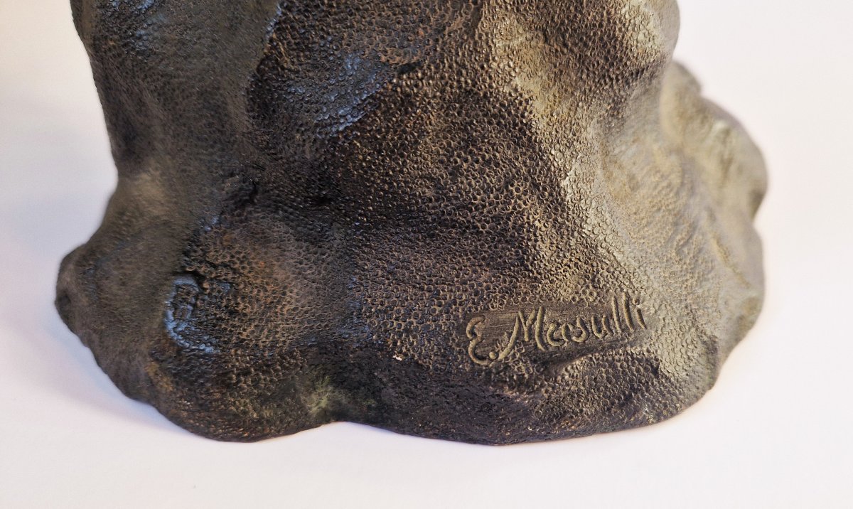 19th Century Grand Tour Bronze Statuette Of The Sleeping Faun, Signed Masulli-photo-5