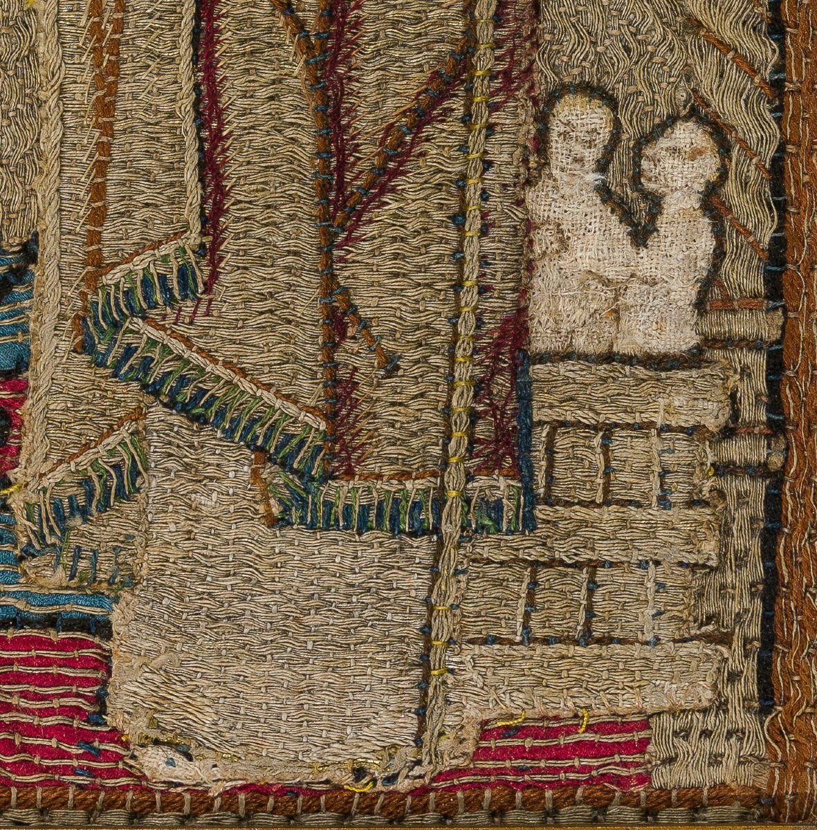 Fragment de bande d'orfroi brodée de la Renaissance Saint Nicolas, vers 1520 Pays-Bas -photo-4