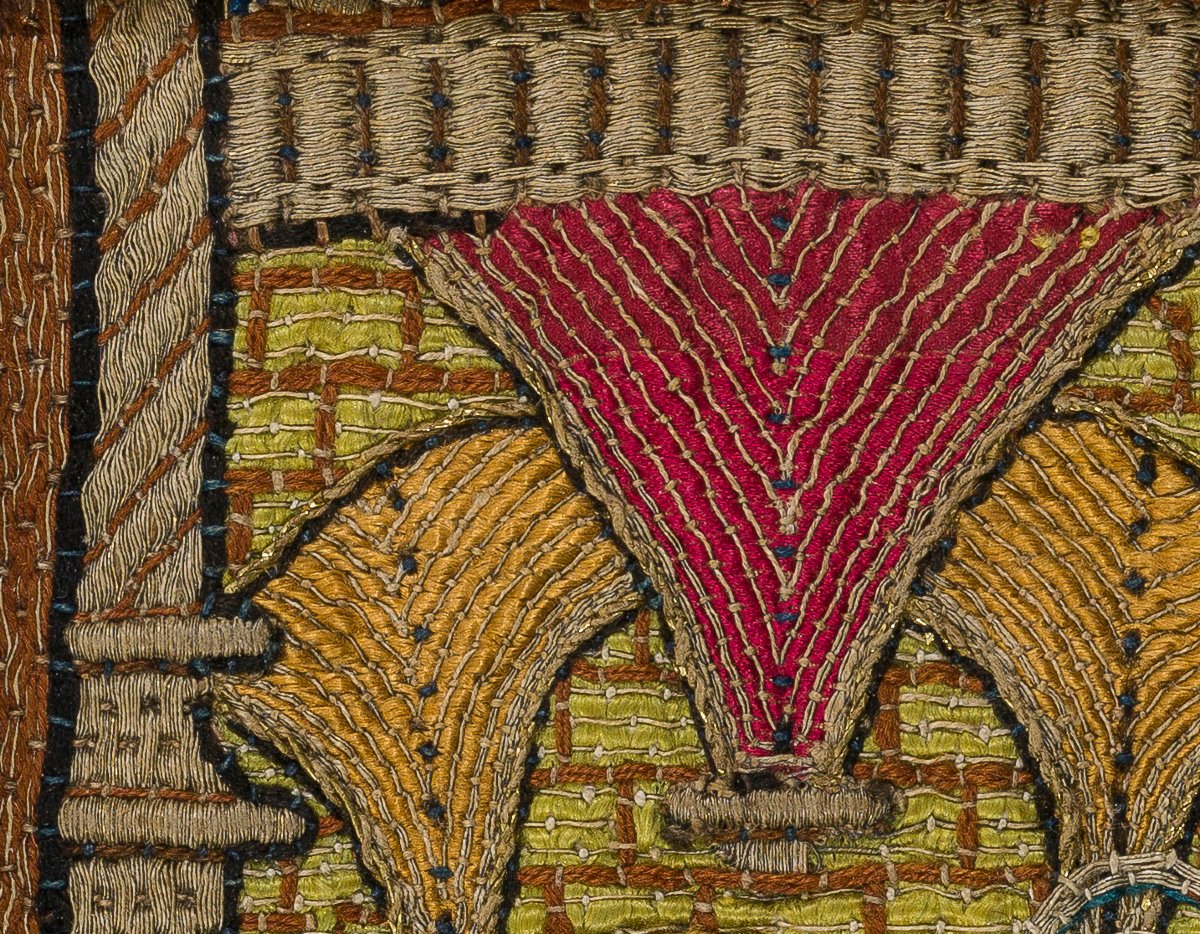 Fragment de bande d'orfroi brodée de la Renaissance Saint Nicolas, vers 1520 Pays-Bas -photo-1