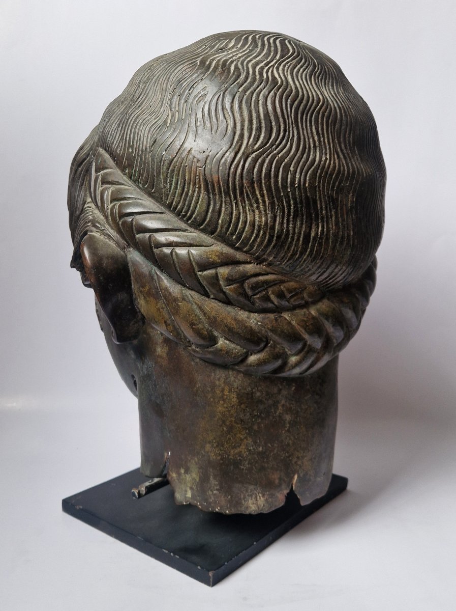 Grand Tour Bronze Head Of A Youth After The Antique, Probably Circa 1900-photo-4