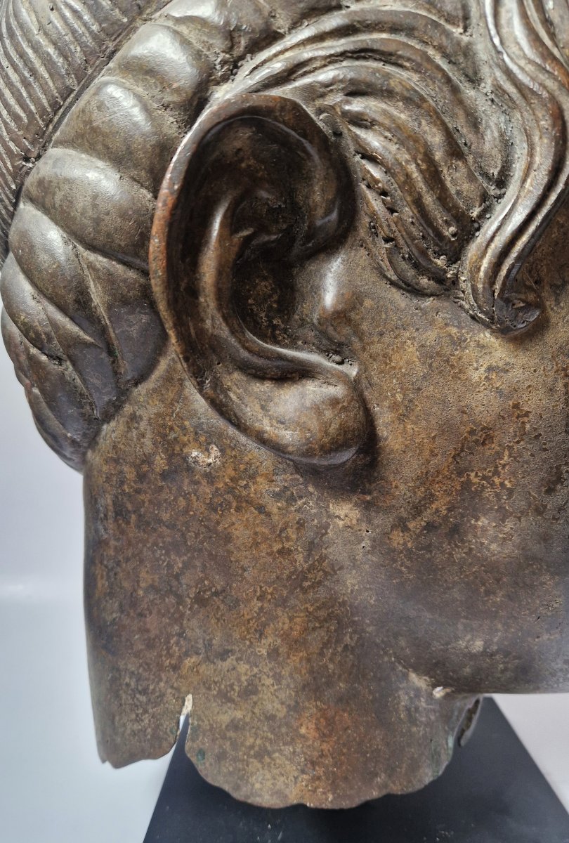 Grand Tour Bronze Head Of A Youth After The Antique, Probably Circa 1900-photo-6