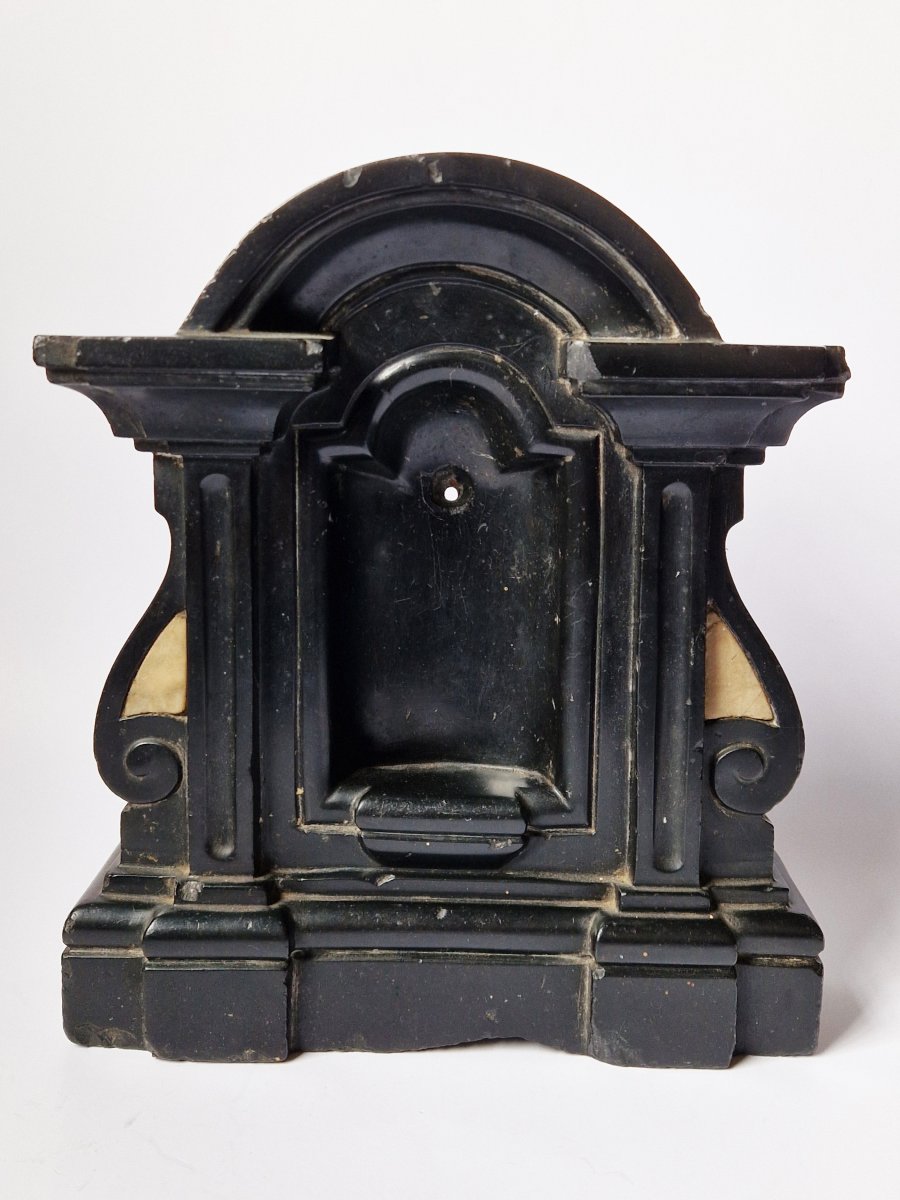Small Baroque House Altar Black And White Marble 17th Century Italy Or France-photo-2