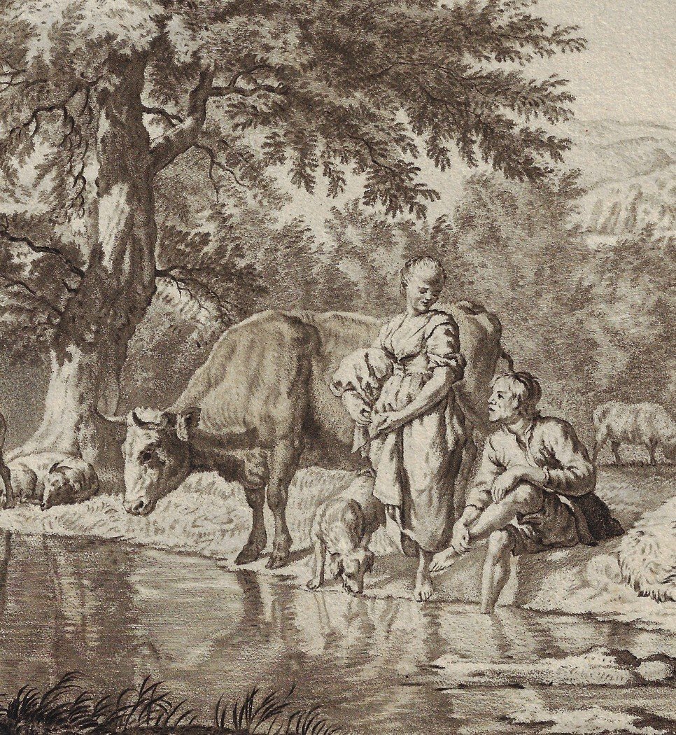 Cornelis Ploos Van Amstel (weesp 1726 - 1798 Amsterdam) Print-engraving 18th Century-photo-3