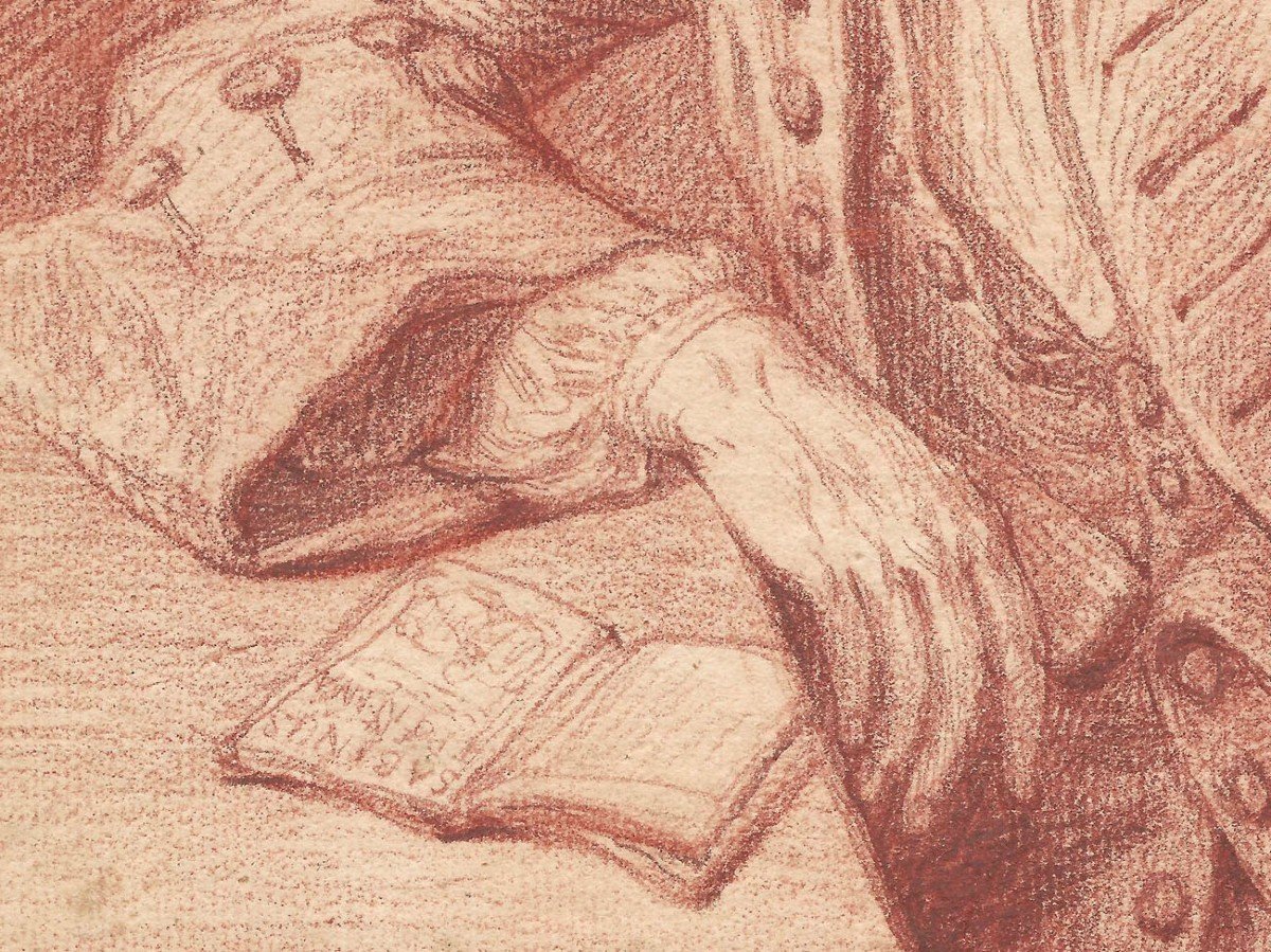 Jan Maurits Quinkhard (1688 - 1772)  Dessin Ancien Portrait De l'écrivain Johannes Haverkamp-photo-3