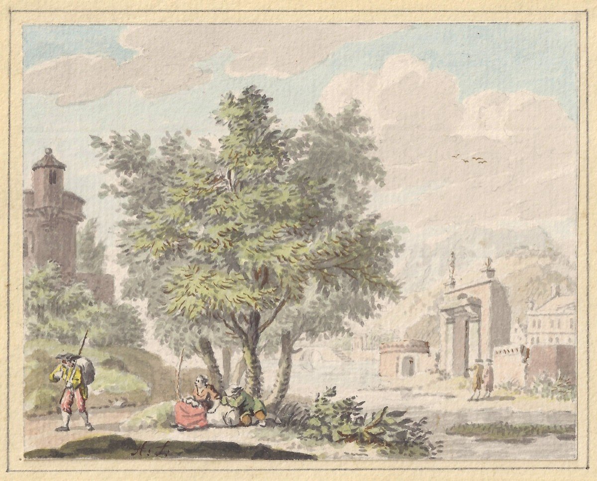 Old Master Drawings Nicolaes Aartman (amsterdam 1713 - 1760 Amsterdam) Pair Of Landscapes-photo-2