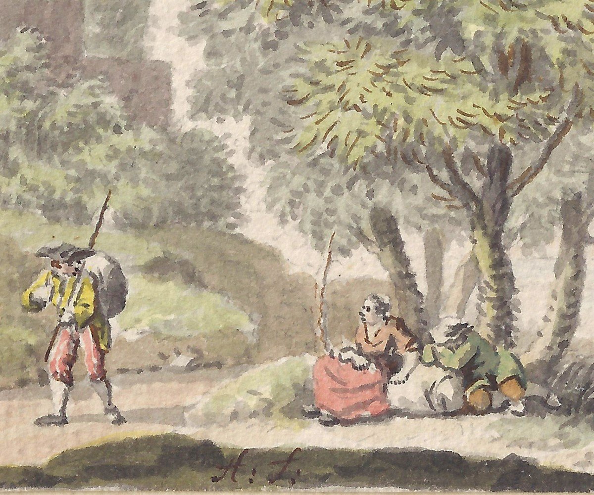 Old Master Drawings Nicolaes Aartman (amsterdam 1713 - 1760 Amsterdam) Pair Of Landscapes-photo-4