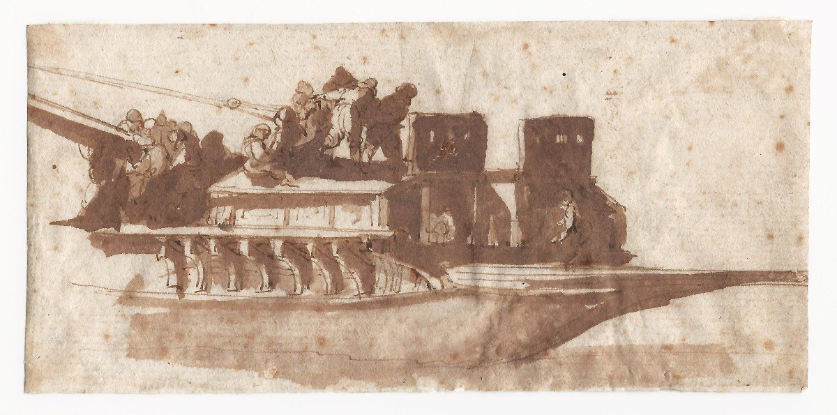 17th Century Old Master Drawing By Abraham Casembroot (bruges? C. 1593 - 1658 Messina) -photo-2