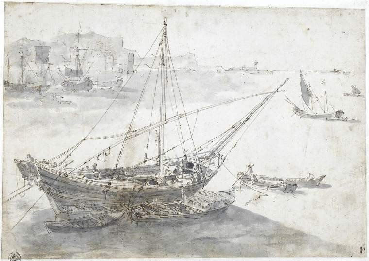 17th Century Old Master Drawing By Abraham Casembroot (bruges? C. 1593 - 1658 Messina) -photo-2