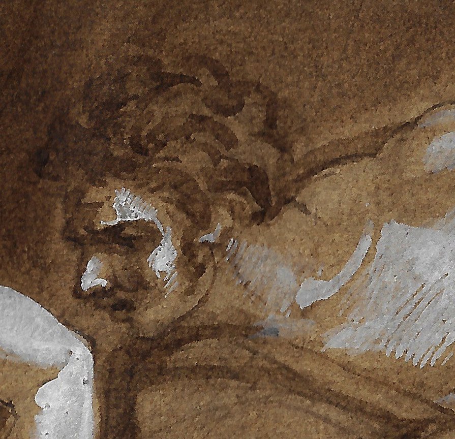 Old Master Drawing By Giovanni Fontana (genoa 1795 - 1845 Genoa) Mythological Scene-photo-4