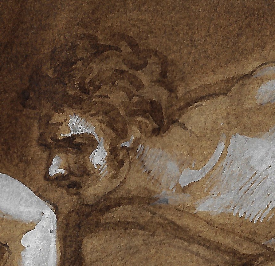 Dessin Ancien Par Giovanni Fontana (gênes 1795 - 1845 Gênes) Scène Mythologique -photo-4