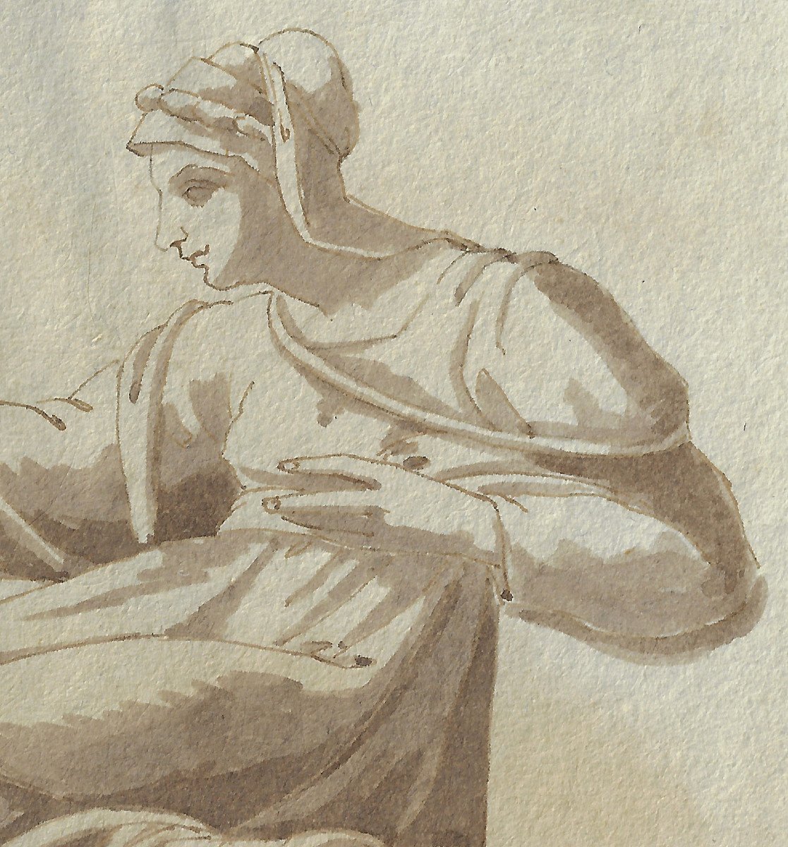 Dessin Ancien Par Giovanni Fontana (gênes 1795 - 1845 Gênes) Scène Mythologique -photo-4