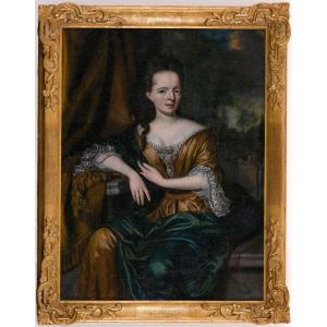 Peinture Ancien XVIIe Signé Nicolaes Van Ravesteyn (1661-1750) Portrait d'Une Dame