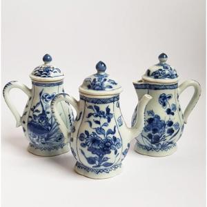 Three Kangxi Jars With Lids Chinese Porcelain Kangxi Period, Circa 1700