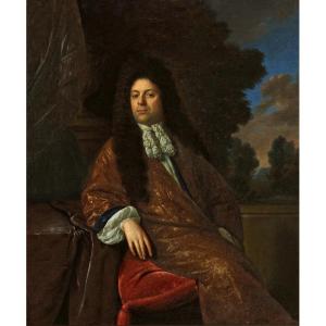 Peinture Ancienne XVIIe Par Reinier De La Haye (c.1640-après 1695) Portrait d'Un Gentilhomme 