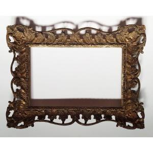 A Good Reproduction Rococo Carved And Gilded Frame 20th Century, Sight Size 14.7 X 23 Cm