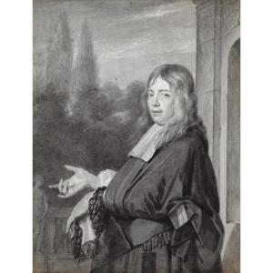 Aert Schouman (Dordrecht 1710–1792) Portrait d'Homme d'après Van Mieris