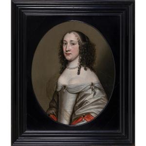 Jan Jansz Westerbaen I (La Haye vers 1600/02 – 1686 La Haye)  Portrait d'une dame en blanc  
