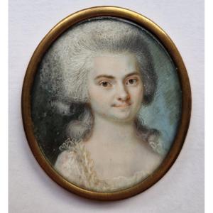 French Or German School, Circa 1775. Portrait Miniature Of A Lady 