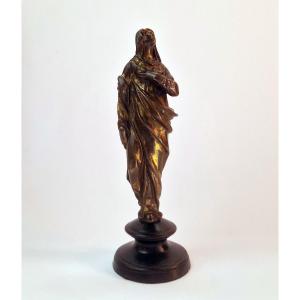 Partially Fire-gilt Bronze Statuette Of The Virgin Italy Late Mannerist Circa 1600