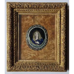 Limoges Enameled Plaque Depicting The Virgin Mary, Attributed To Jacques Laudin II (c.1663-1729)