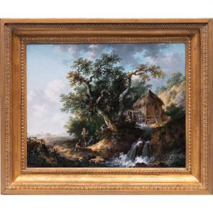 Tableau ancien XVIIIe par Andries Vermeulen (Dordrecht 1763–1814)  Paysage
