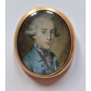 French Or German School, Circa 1775  Miniature Depicting A Gentleman In A Blue Coat 