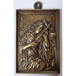 Sainte Marie-Madeleine pénitente, Espagne, début du XVIIe siècle, bas-relief en bronze