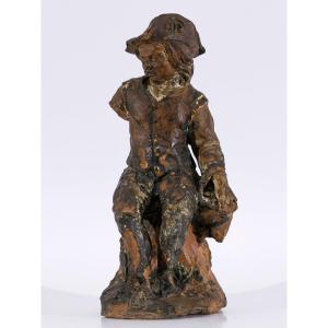 Dutch 17th Century Terracotta Seated Figure Circle Of Pieter Xavery