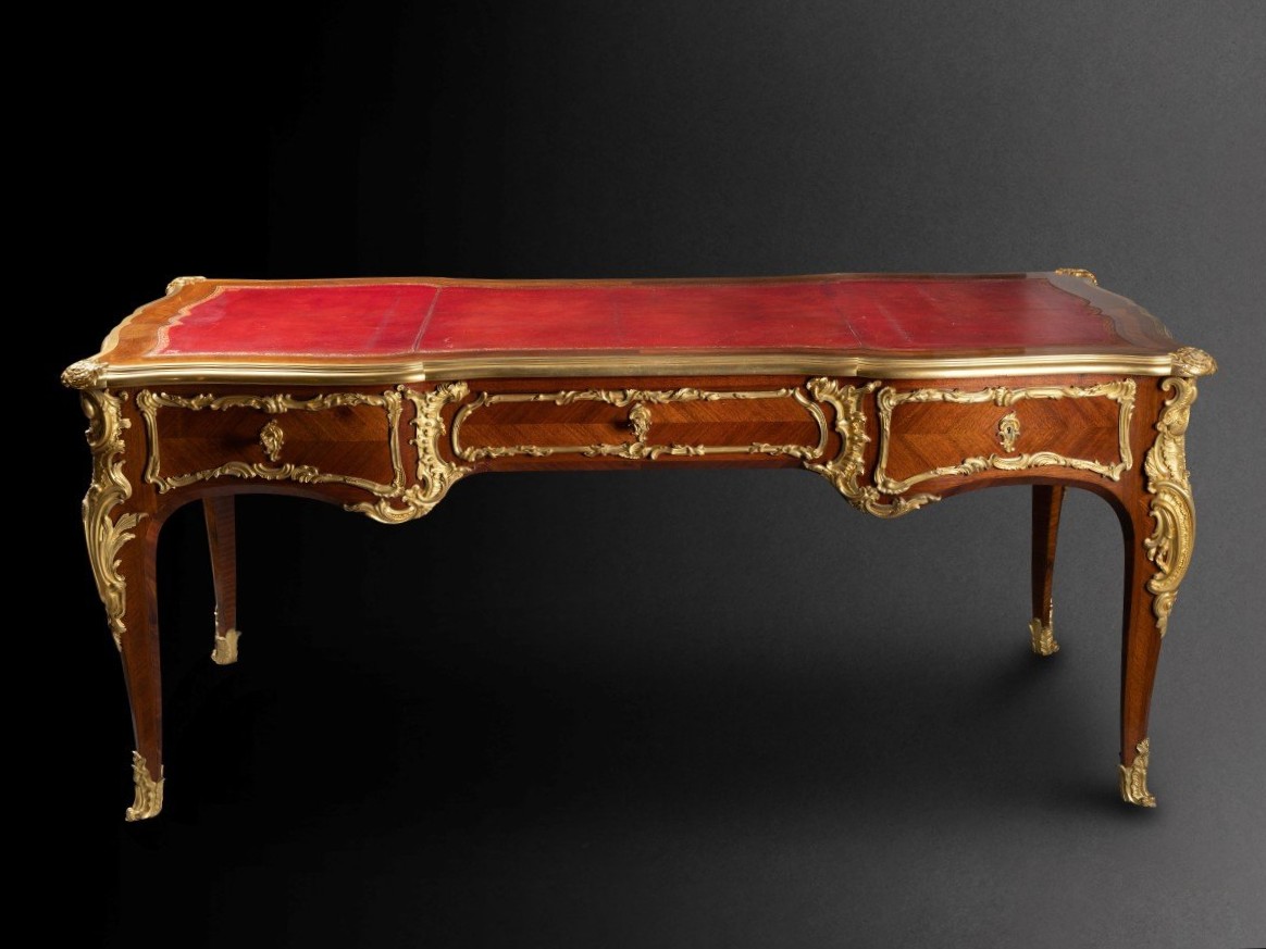 Louis XV Style Bureau Plat By Paul Sormani Circa 1870-photo-3